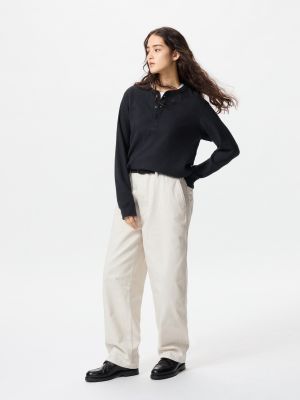 ワッフルヘンリーネックTシャツ/長袖