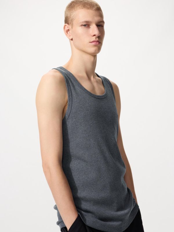 ドライカラーリブタンクトップ