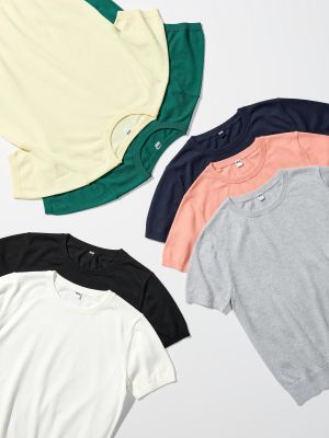 UVカットクルーネックセーター半袖